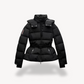 Women’s Black Belted Puffer Jacket 0