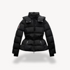 Women’s Black Belted Puffer Jacket 0