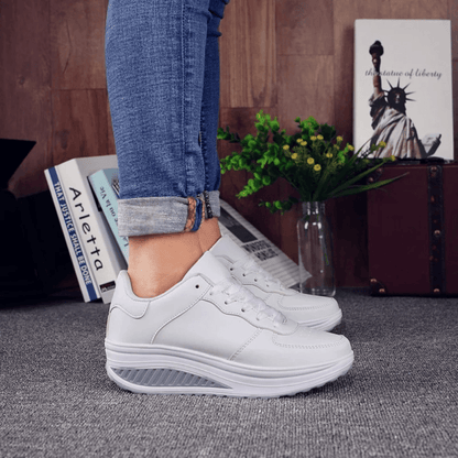 Women's Black Leather Sneakers 2