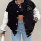 Women's Black and White Varsity Jacket 0