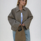 Women's Boxy Cropped Wool Coat Jacket 1