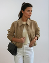 Women's Button-Down Suede Jacket 0