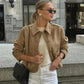 Women's Button-Down Suede Jacket 1