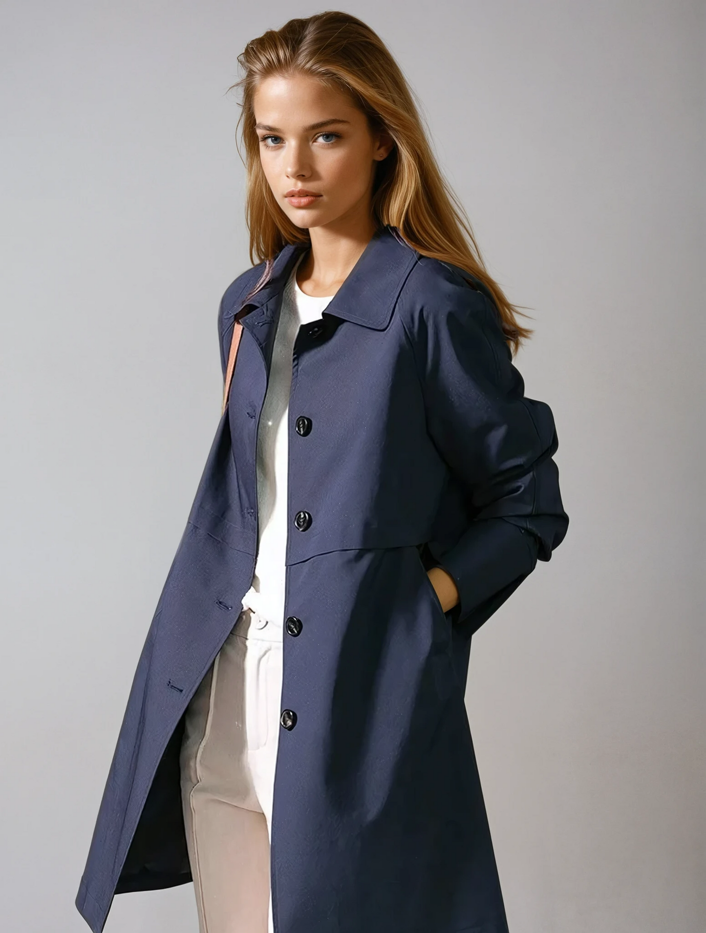 Women's Button up Short Trench Coat 0