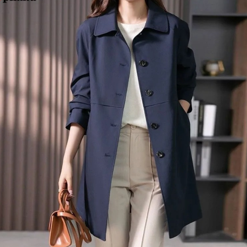 Women's Button up Short Trench Coat 1