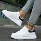 Women's Casual White Leather Sneakers 6
