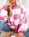 Women's Checkerboard Knitted Sweater 0