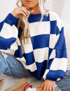 Women's Checkerboard Knitted Sweater 11