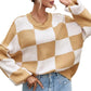 Women's Checkerboard Knitted Sweater 4