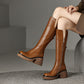 Women's Chunky Knee High Boots with 2