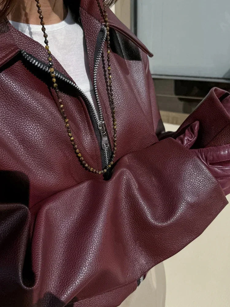 Women's Classic Faux Leather Jacket 4
