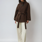 Women's Classic Wool Toggle Coat with Belted Waist 0