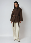 Women's Classic Wool Toggle Coat with Belted Waist 0