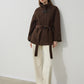 Women's Classic Wool Toggle Coat with Belted Waist 1