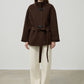 Women's Classic Wool Toggle Coat with Belted Waist 2