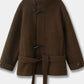 Women's Classic Wool Toggle Coat with Belted Waist 3