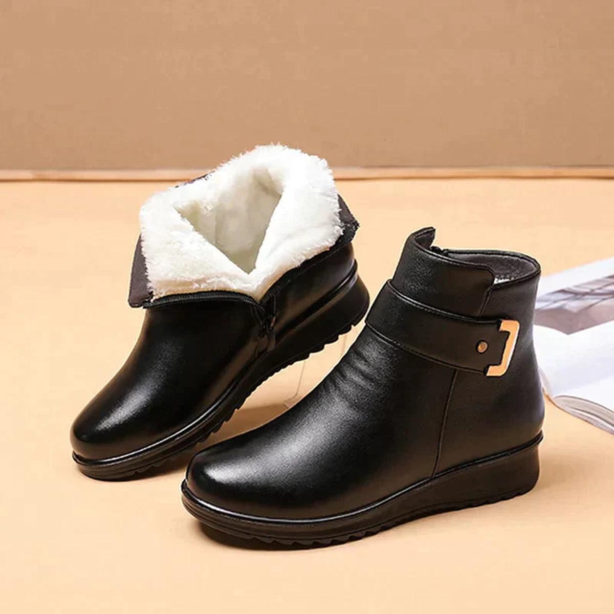 Women's Comfort Leather Wool Winter Boots 1