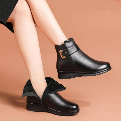Women's Comfort Leather Wool Winter Boots 3