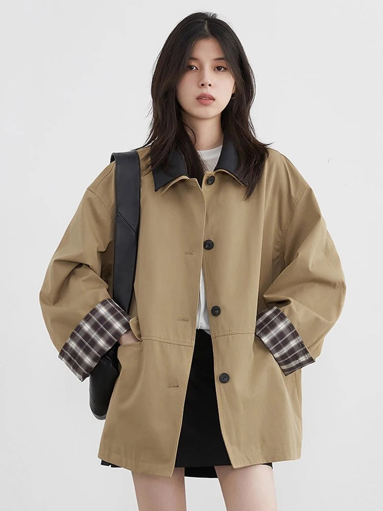 Women's Contrast Trim Button-Up Jacket 0