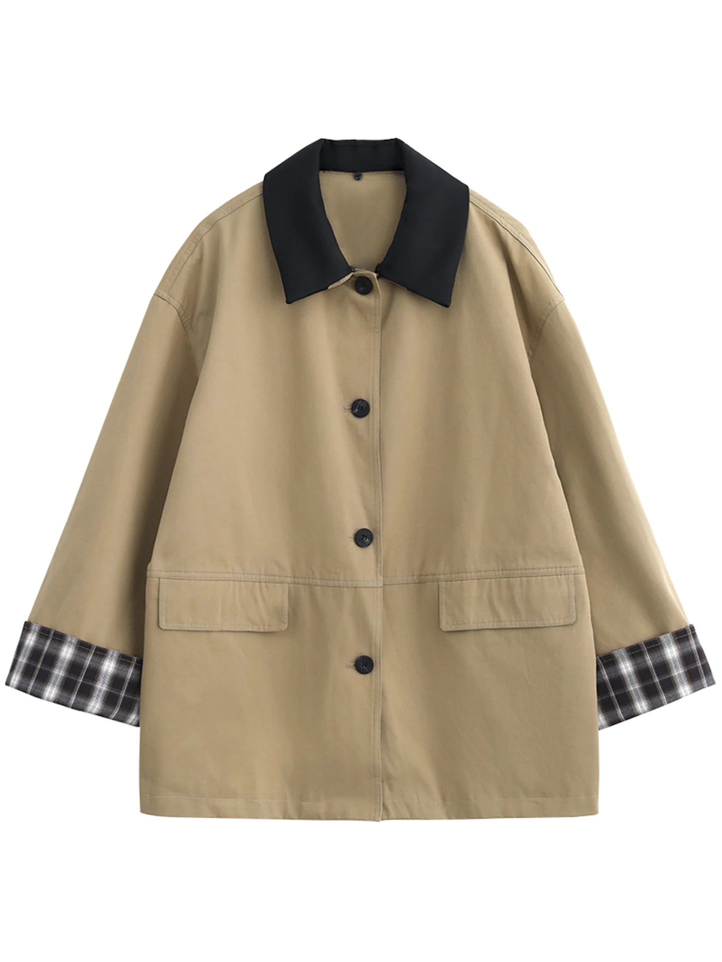 Women's Contrast Trim Button-Up Jacket 4