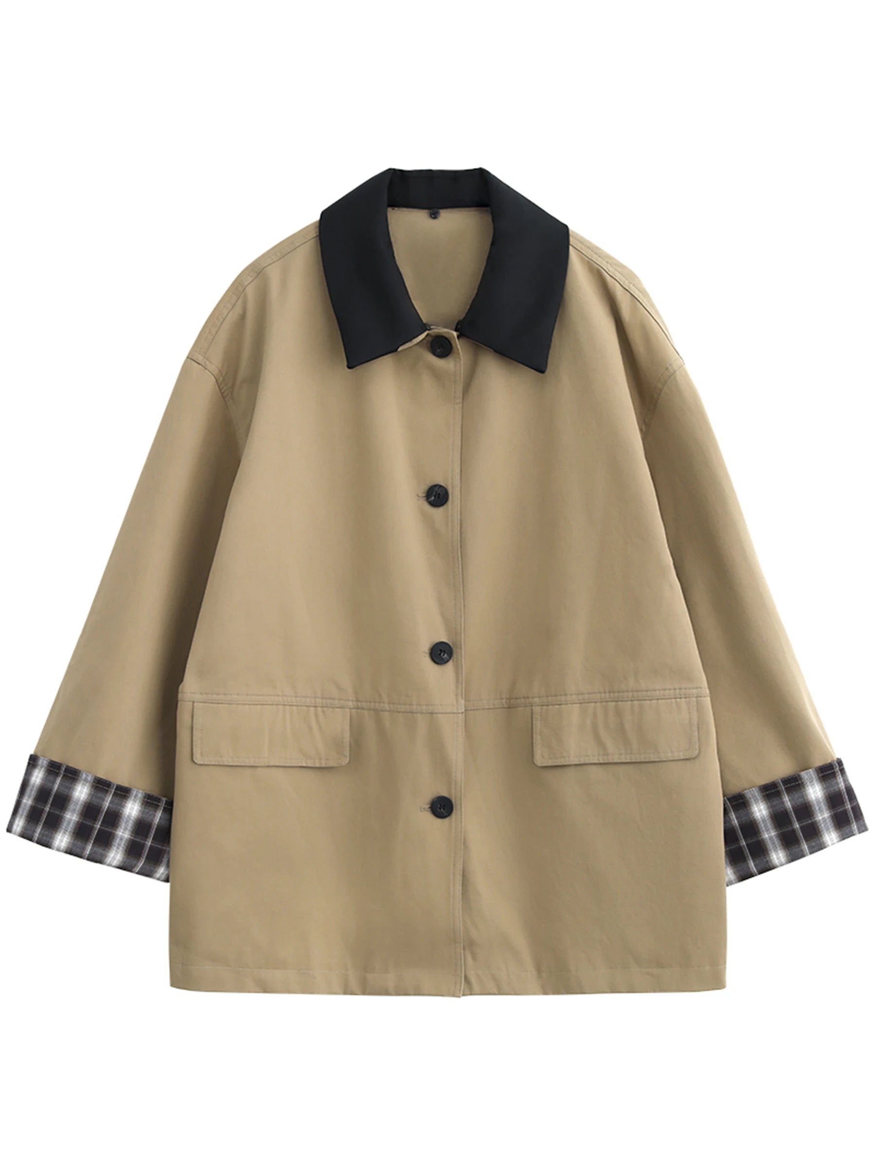 Women's Contrast Trim Button-Up Jacket 4