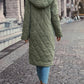 Women's Cotton quilted coat with hood and long sleeves 4