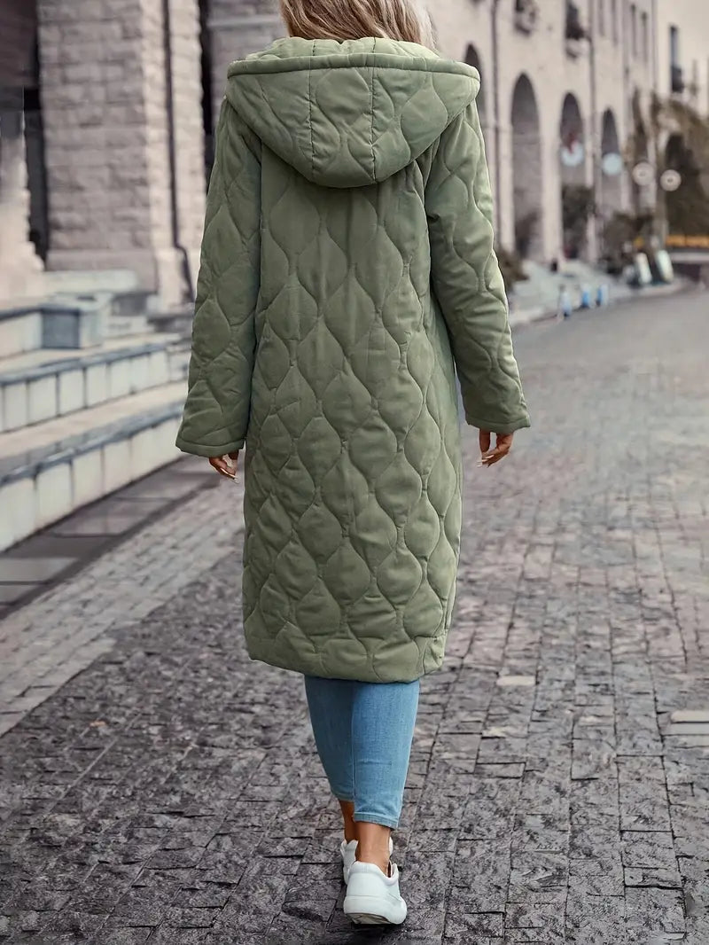 Women's Cotton quilted coat with hood and long sleeves 4