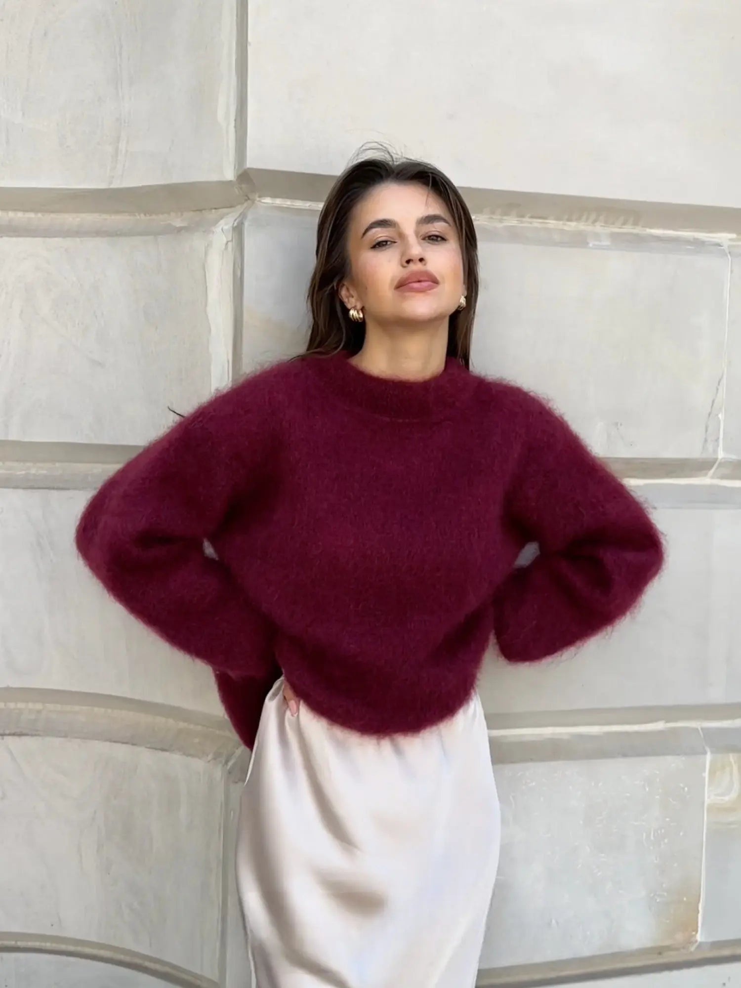 Women's Cozy Elegant Mohair Sweater 0