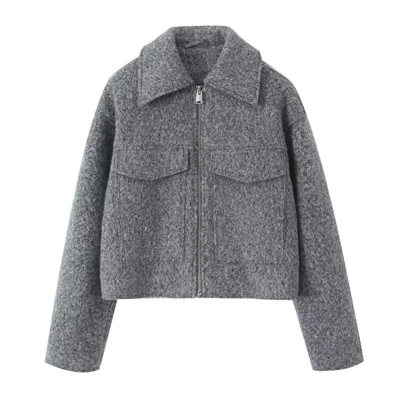 Women's Cropped Boucle Jacket 1