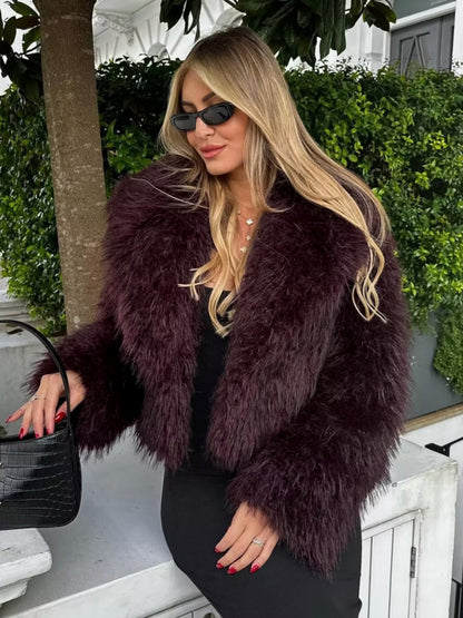 Women's Cropped Faux Fur Coat 3