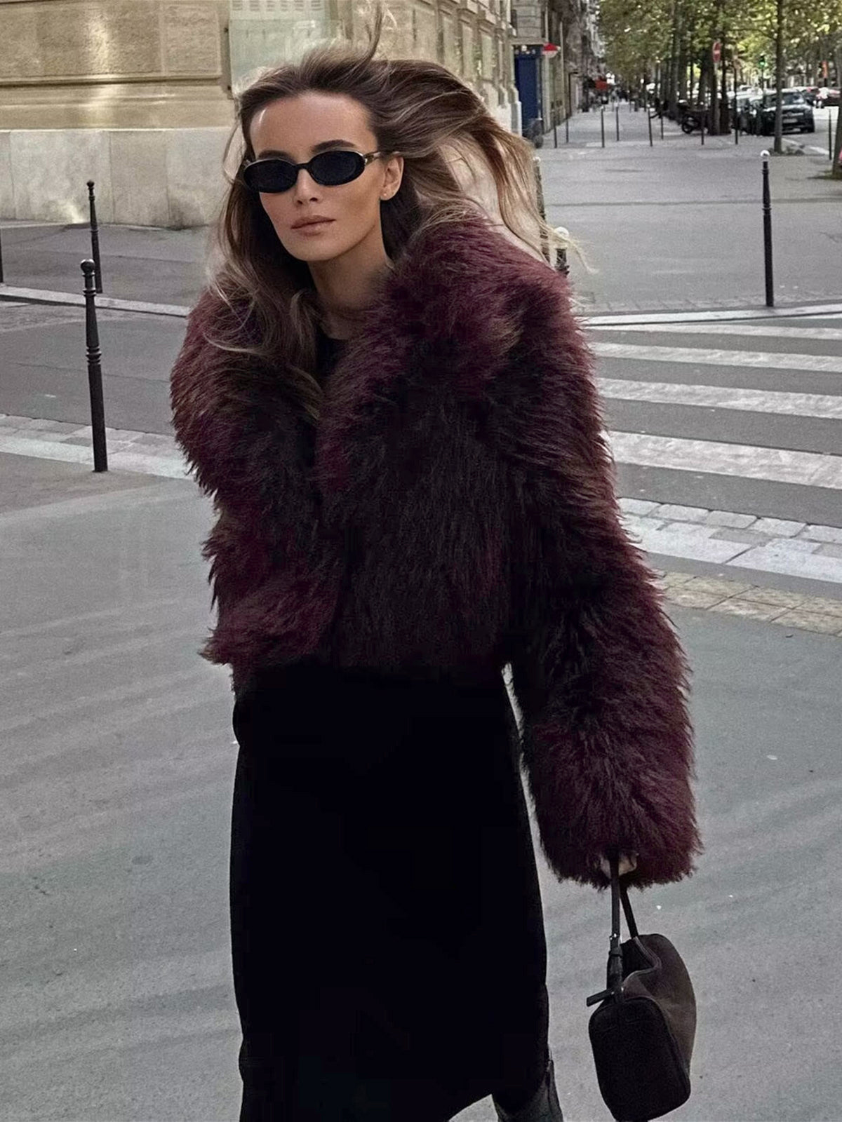 Women's Cropped Faux Fur Coat 4