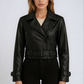 Women's Cropped Faux Leather Trench Jacket 0
