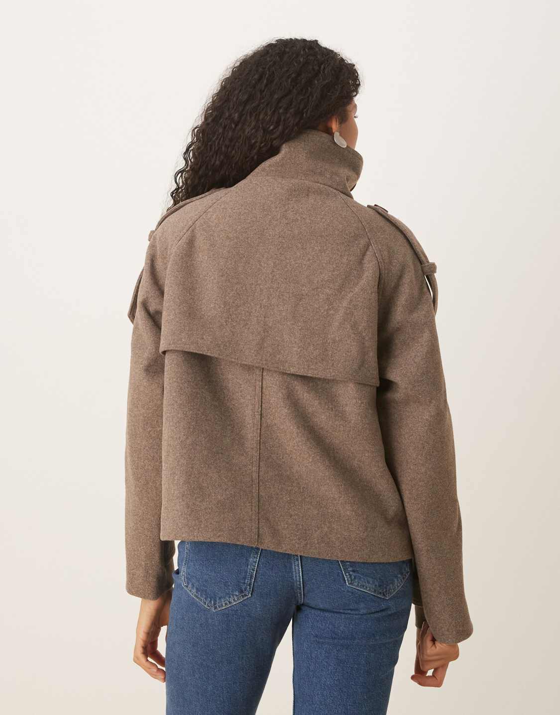 Women's Double-Breasted Cropped Coat 2