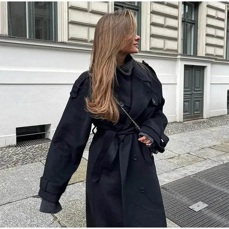 Women’s Double-Breasted Wool Blend Coat 3