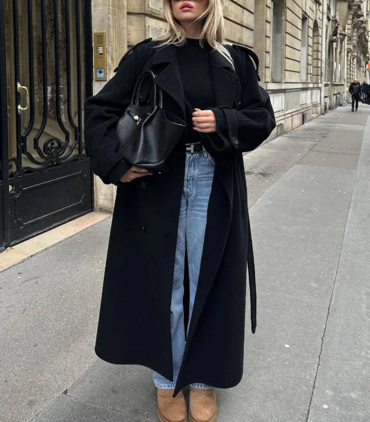 Women’s Double-Breasted Wool Blend Coat 6