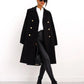 Women's Double-breasted Long Wool Coat 0