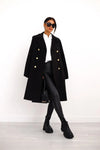 Women's Double-breasted Long Wool Coat 0