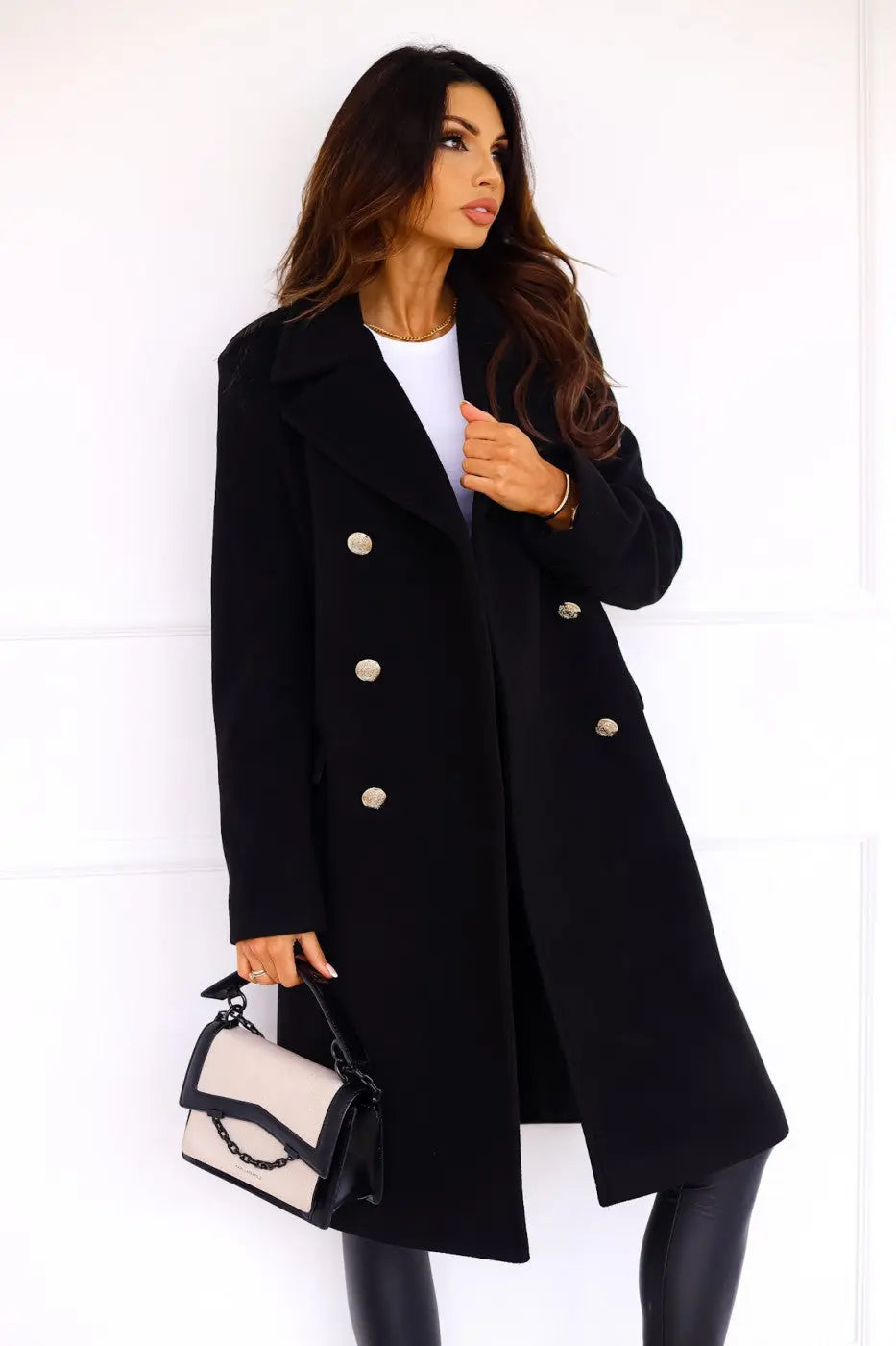 Women's Double-breasted Long Wool Coat 2