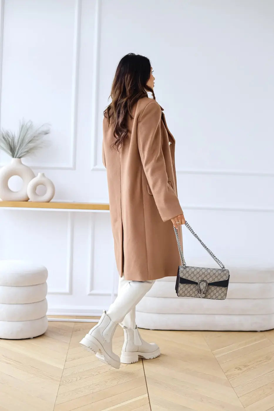 Women's Double-breasted Long Wool Coat 6