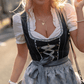 Women's Elegant Dirndl Dress Set With Apron And Blouse 1