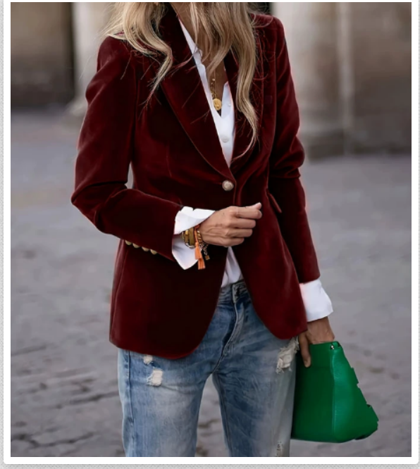 Women's Elegant Velvet Blazer 10