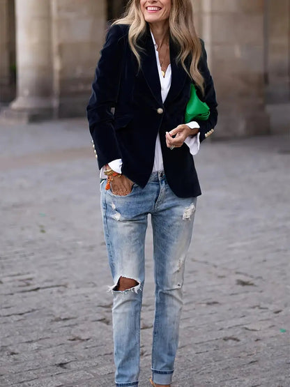 Women's Elegant Velvet Blazer 2