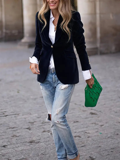 Women's Elegant Velvet Blazer 4