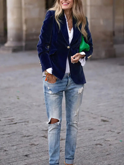 Women's Elegant Velvet Blazer 8