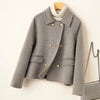 Women's Elegant wool coat with doll collar and gold buttons 0