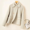 Women's Elegant wool coat with doll collar and gold buttons 4