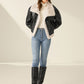 Women's Faux Leather Flight Jacket with Sherpa Lining 6