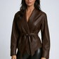 Women's Faux Leather Wrap Jacket 0