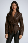 Women's Faux Leather Wrap Jacket 0