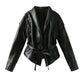 Women's Faux Leather Wrap Jacket 2